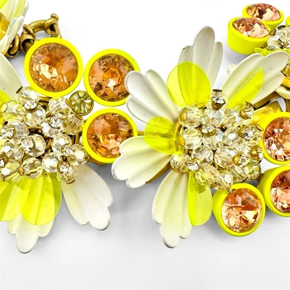 J. Crew RARE Brulee NWT White Yellow Floral Enamel Bracelet
